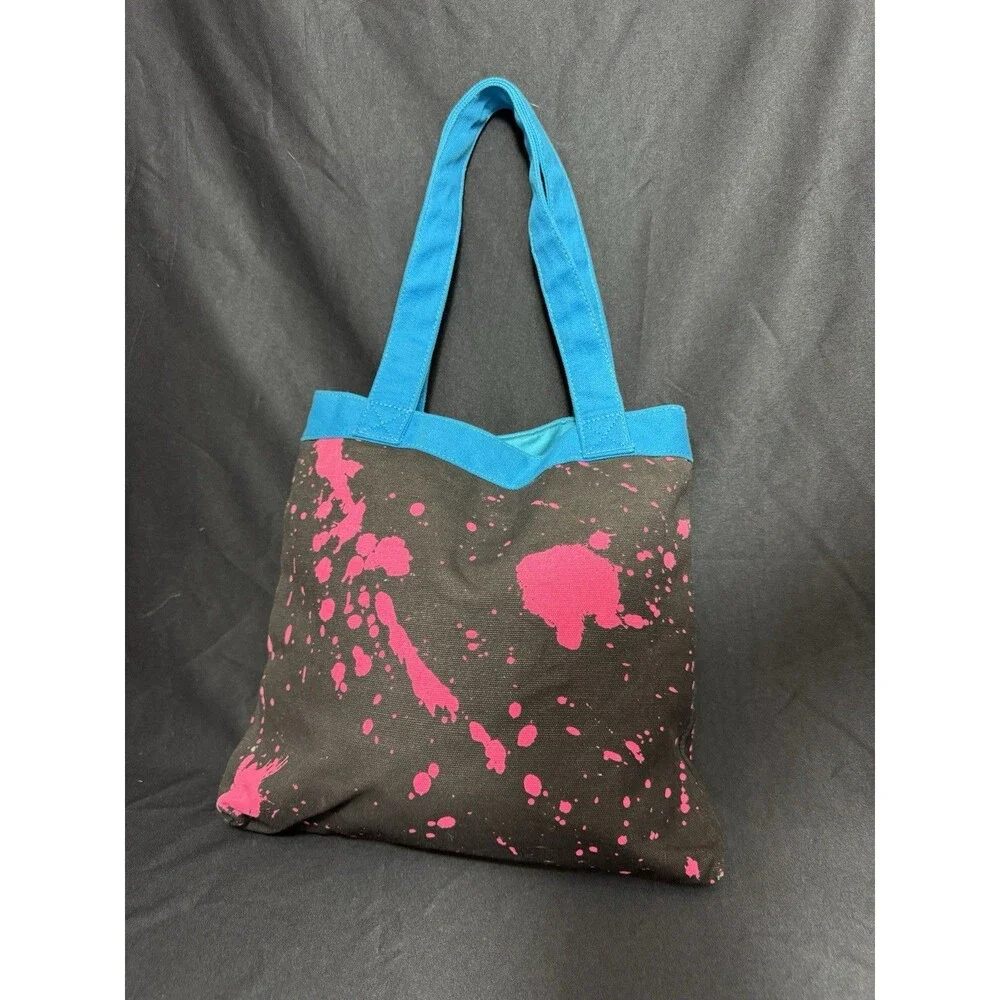2013 Sanrio Hello Kitty Punk Rock Tote Bag Kawaii Goth Skull Bow Splatter Print